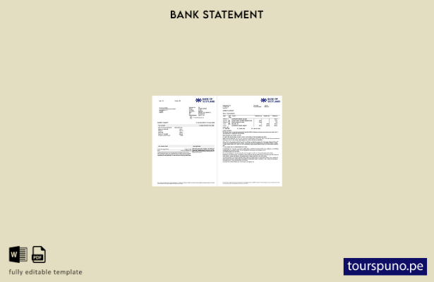 Plantilla de páginas de Word de estado de cuenta del Banco de Escocia del Reino