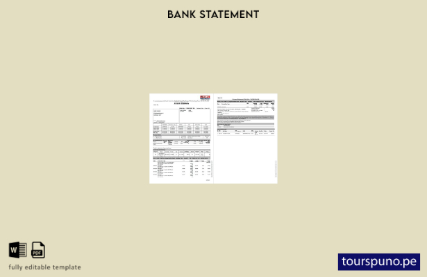 Plantilla de páginas de Word de extracto de cuenta bancaria HDFC lista para impr