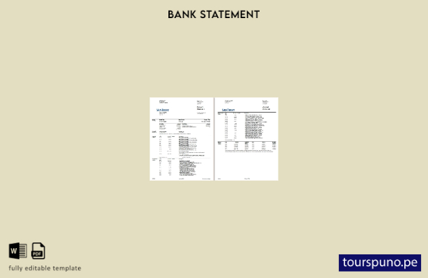 lista para imprimir plantilla de páginas de Word de extracto bancario de SunTrus