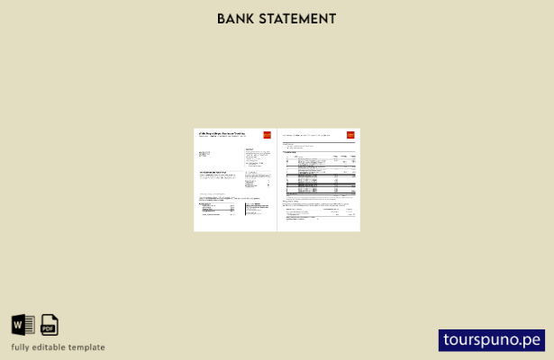 listo para imprimir EE.UU. Wells Fargo Bank Plantilla de páginas de Word de extr