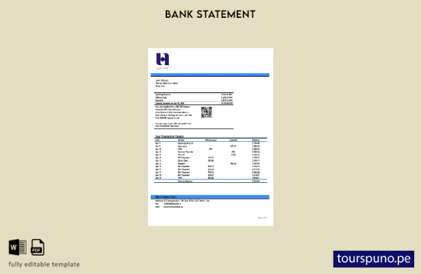 listo para imprimir Plantilla de Word   extracto bancario de Irán Bank Sederet I