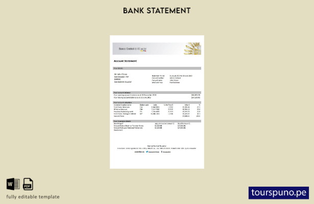 listo para imprimir Plantilla de Word   extracto bancario del Banco Central del