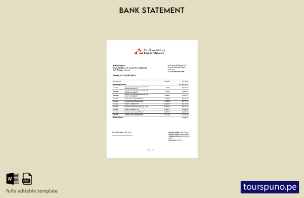 listo para imprimir Plantilla de word   extracto bancario del comprobante de dir