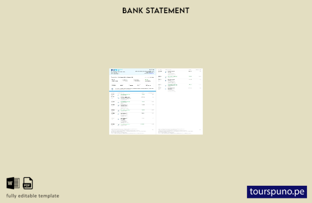 listo para imprimir la plantilla de página de Word del extracto bancario de Indi