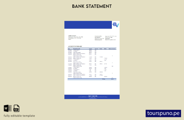 listo para imprimir modelo de extracto bancario de Brasil Banco Votorantim