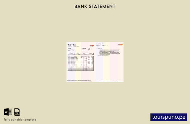 listo para imprimir páginas de Word de extractos bancarios IDFC de India, planti