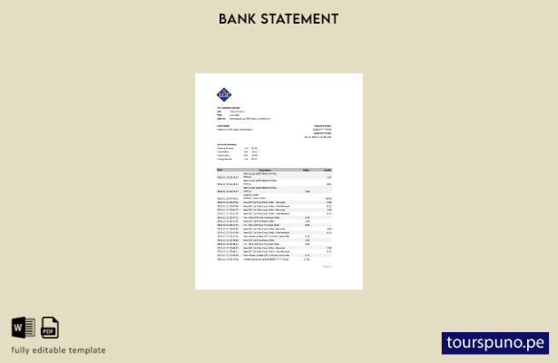 listo para imprimir plantilla de Excel de extracto bancario LGT de Liechtenstein