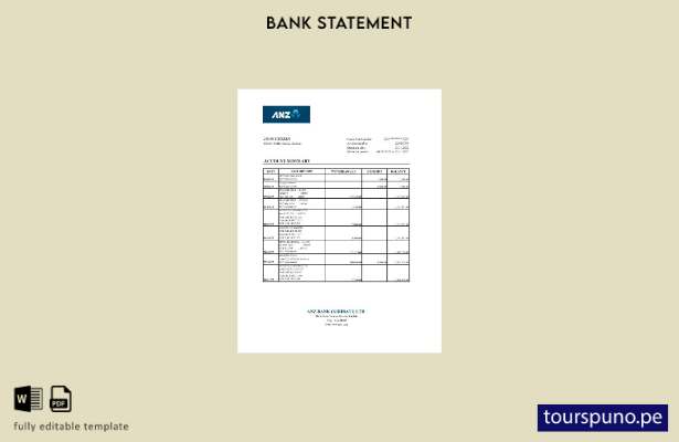listo para imprimir plantilla de Excel de extracto bancario de Kiribati ANZ