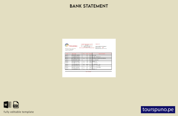 listo para imprimir plantilla de Excel de extracto bancario de Moldavia Procredi