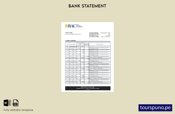 listo para imprimir plantilla de Excel de extracto bancario de San Marino Banca