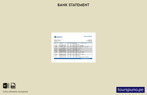 listo para imprimir plantilla de Excel de extracto bancario del Banco Blom de Eg