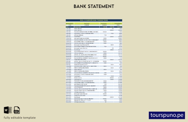 listo para imprimir plantilla de Excel de transacciones bancarias aleatorias rea