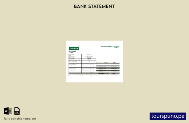 listo para imprimir plantilla de Excel del extracto bancario de Turquía Sekerban