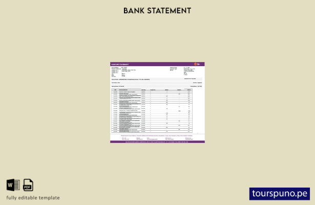 listo para imprimir plantilla de Word (estado de cuenta bancaria de Small Financ