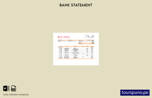 listo para imprimir plantilla de Word   extracto bancario BEA de Hong Kong