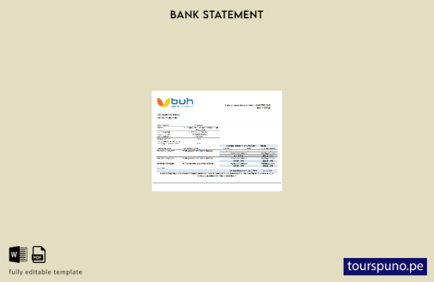 listo para imprimir plantilla de Word   extracto bancario BUH de Haití
