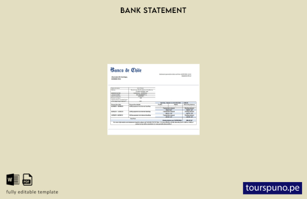 listo para imprimir plantilla de Word   extracto bancario del Banco de Chile