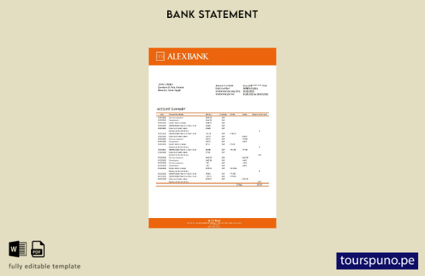 listo para imprimir plantilla de Word   extracto bancario del banco de Egipto Al