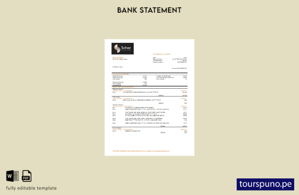 listo para imprimir plantilla de Word   extracto bancario internacional de Omán