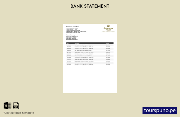 listo para imprimir plantilla de Word de cheques comerciales del banco USA Comme