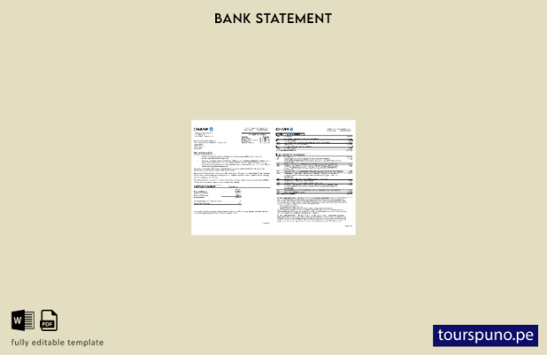 listo para imprimir plantilla de Word de páginas de extracto bancario de JPMorga