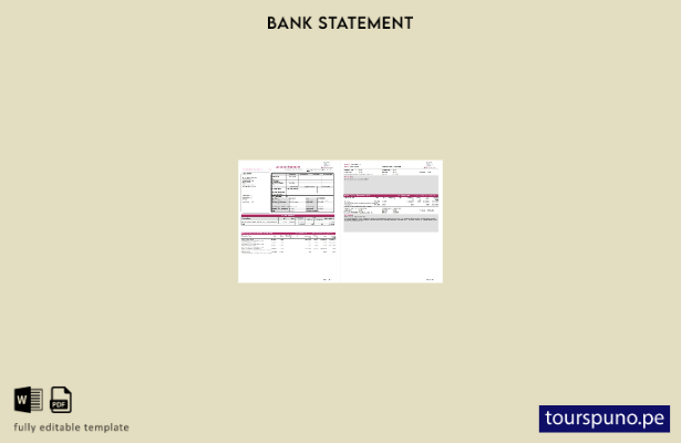 listo para imprimir plantilla de páginas de Excel de extracto bancario de India