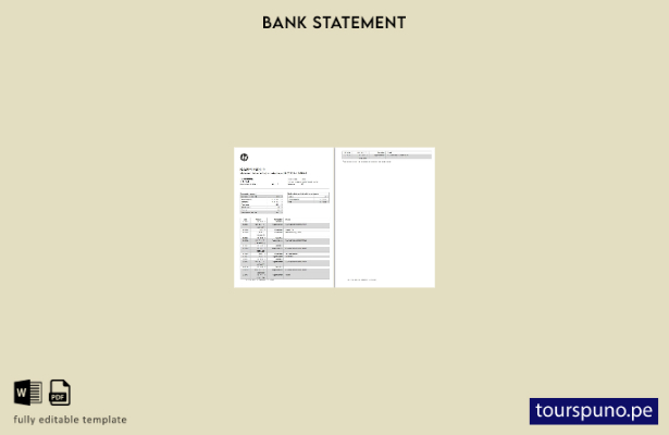 listo para imprimir plantilla de páginas de Word de extracto bancario de Kaspi d