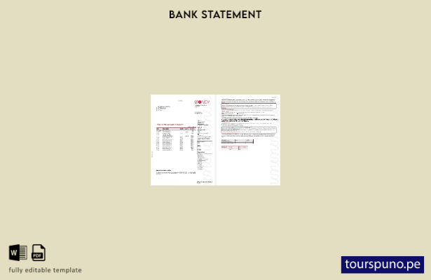 listo para imprimir plantilla de páginas de Word de extracto bancario de Virgi 1