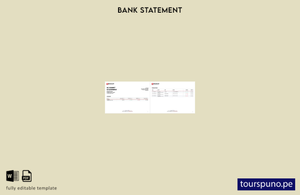 listo para imprimir plantilla de páginas de Word de extracto de cuenta bancar 10