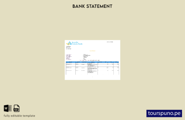 listo para imprimir plantilla de versión en Word del extracto bancario de INDI 1