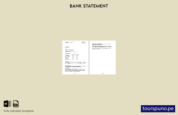 listo para imprimir plantilla de word   estado de cuenta bancaria premium de la