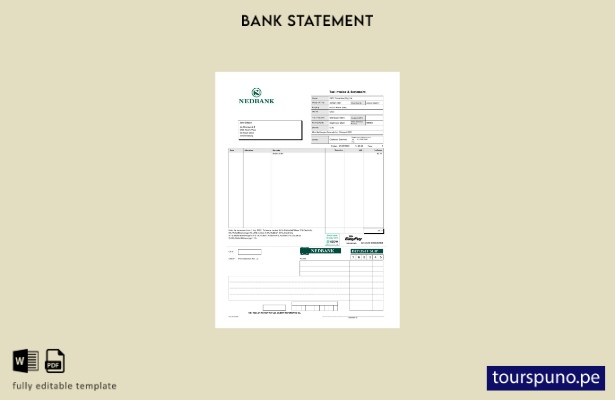 listo para imprimir plantilla de word   estado de cuenta de Nedbank de Sudáfrica