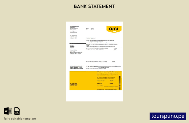 listo para imprimir plantilla de word   extracto bancario de Ami Insurance Limit