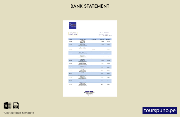listo para imprimir plantilla de word   extracto bancario de Burundi Finbank