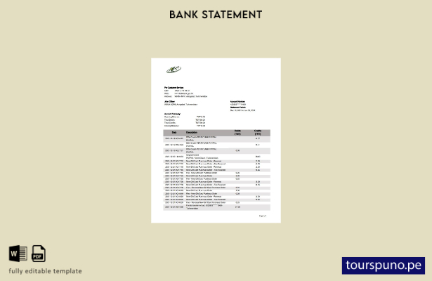 listo para imprimir plantilla de word   extracto bancario de HalkBank de Turkmen
