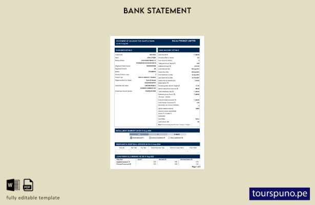listo para imprimir plantilla de word   extracto bancario de India Bajaj Finance
