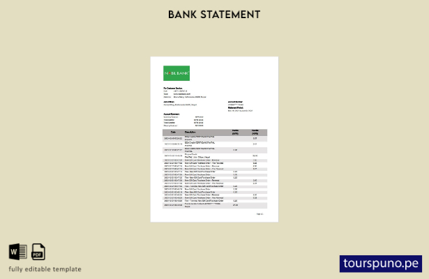 listo para imprimir plantilla de word   extracto bancario de Nepal Nabil
