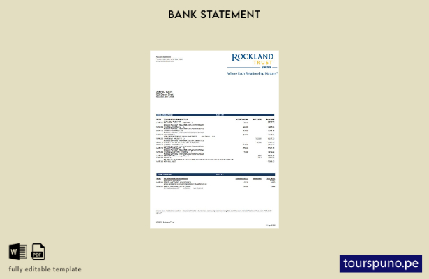 listo para imprimir plantilla de word   extracto bancario de USA Massachusets Ro