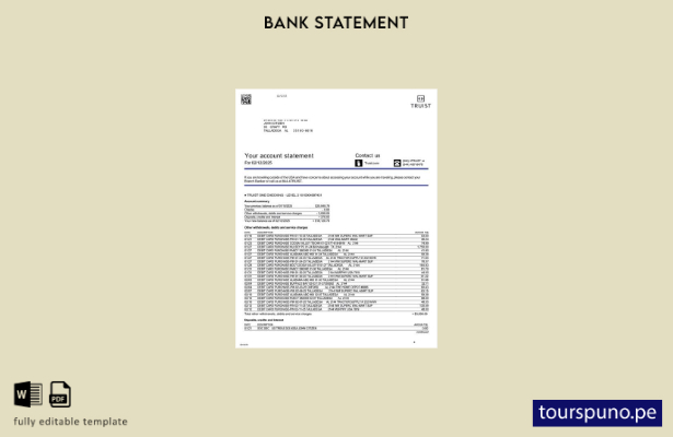 listo para imprimir plantilla de word   extracto bancario de USA Truist