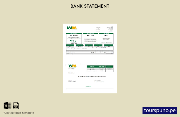 listo para imprimir plantilla de word   extracto bancario de USA Waste Managemen