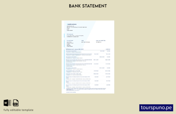 listo para imprimir plantilla de word   extracto bancario de Wise Business del R