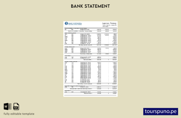 listo para imprimir plantilla de word   extracto bancario de indonesia