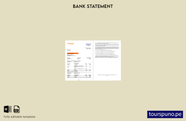 listo para imprimir plantilla de word   extracto bancario de mandarina de Canadá