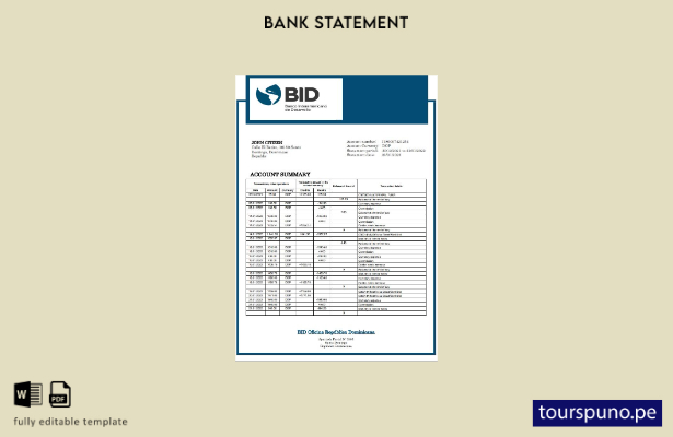 listo para imprimir plantilla de word   extracto bancario de oferta de República