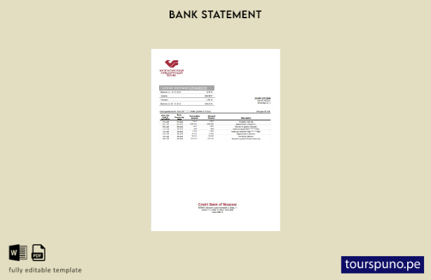 listo para imprimir plantilla de word   extracto bancario del Banco de Crédito 3