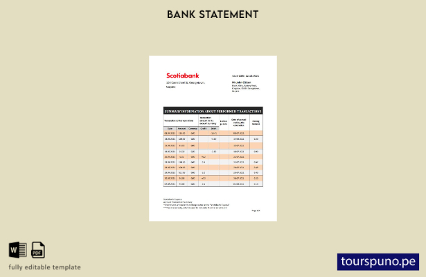 listo para imprimir plantilla de word   extracto bancario del Guyana Bank of Nov