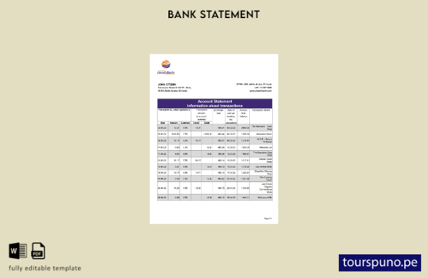 listo para imprimir plantilla de word   extracto bancario inundado de Etiopía