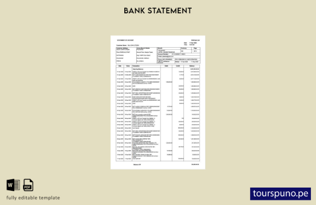 listo para imprimir plantilla de word de extracto de cuenta bancario del CSB de