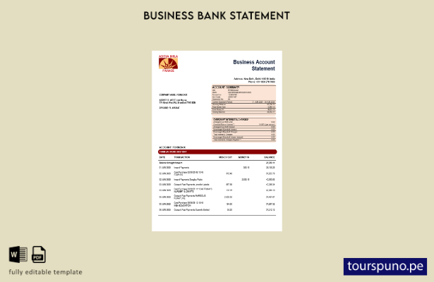 listo para imprimir Aditya Birla Finance Ltd extracto de cuenta empresarial banc