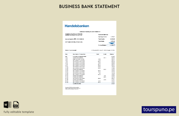 listo para imprimir Plantilla de declaración empresarial en Word y PDF del Hande